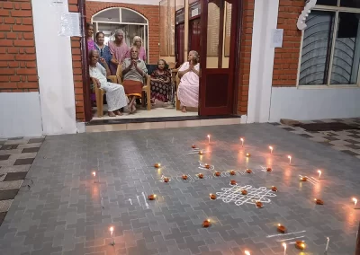 Thrikarthika lamp-lighting moment enjoyed by the residents.